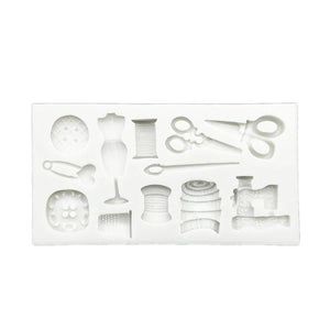 Scissors Button Silicone Sugarcraft Mold Cupcake Baking Fondant Cake Tools