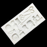 Scissors Button Silicone Sugarcraft Mold Cupcake Baking Fondant Cake Tools