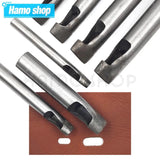 Leather Oval Hole Punch Steel Craft Hollow DIY Tool 6mm/8mm Width
