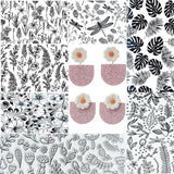 Polymer Clay Texture Stamp Sheets Flower Leaf Pattern DIY Embossing Mat
