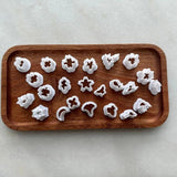 Mini Soft Pottery Earrings Clay Mold Snowflake Deer Rabbit Moon Shape