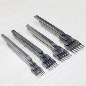 4 Pcs Leather Craft Hole Punches Lacing Stitching Tool Set DIY Hand-stitched