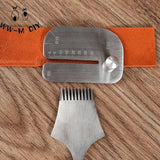 Leather Pulling Board Cutting Ruler Tool Stainless Steel Manual Cut