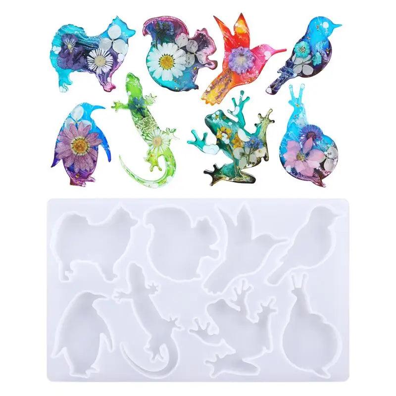 Animal DIY Crystal Epoxy Resin Mold Frog Lizard Octopus Silicone Mold