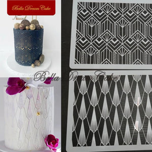 Water Droplets Art Cake Stencil PET Cake Border Stencils Template DIY Cake Mold