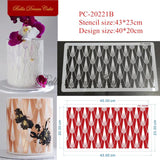 Water Droplets Art Cake Stencil PET Cake Border Stencils Template DIY Cake Mold