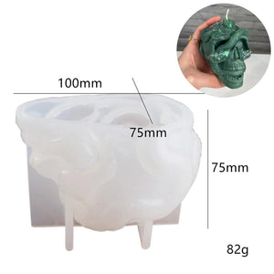 3D Skull Snake Head Candle Silicone Mold for Halloween DIY Resin Craft