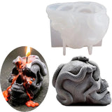 3D Skull Snake Head Candle Silicone Mold for Halloween DIY Resin Craft