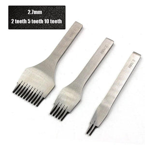 Leather Punching Tool Chisel Set DIY Polishing Teeth Forks Straps Sewing