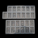 Viking Runes Resin Mold with Futhark Alphabet Wicca Silicone