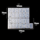 Viking Runes Resin Mold with Futhark Alphabet Wicca Silicone