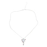 Vintage Mirror Pendant Necklace Long Chain for Women