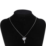 Vintage Mirror Pendant Necklace Long Chain for Women