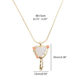 Vintage Mirror Pendant Necklace Long Chain for Women