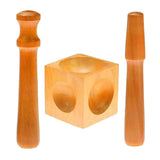 Wooden Dapping Block and Punches Set for Jewelry Making