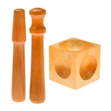 Wooden Dapping Block and Punches Set for Jewelry Making