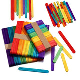 50pcs Colored Wooden Popsicle Sticks Ice Cream Stick Model Tools