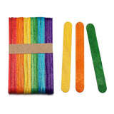 50pcs Colored Wooden Popsicle Sticks Ice Cream Stick Model Tools