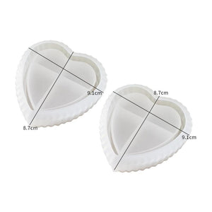 Heart-Shaped Stripe Storage Box Gypsum Mold Silicone Mold For Pot