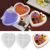 Heart-Shaped Stripe Storage Box Gypsum Mold Silicone Mold For Pot