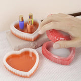 Heart-Shaped Stripe Storage Box Gypsum Mold Silicone Mold For Pot