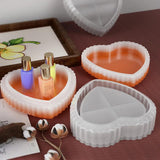 Heart-Shaped Stripe Storage Box Gypsum Mold Silicone Mold For Pot