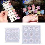 Hairpin Resin Mold Cartoon Bear Star Heart Shape DIY Craft Mould Y08E