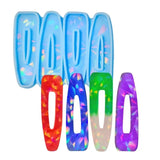 Silicone Mold Geometric Hair Clips Epoxy Resin DIY Crafts