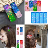 Silicone Mold Geometric Hair Clips Epoxy Resin DIY Crafts
