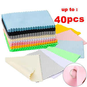 40pcs Silver Polishing Cloth Jewelry Cleaning Anti Tarnish Small Wiping