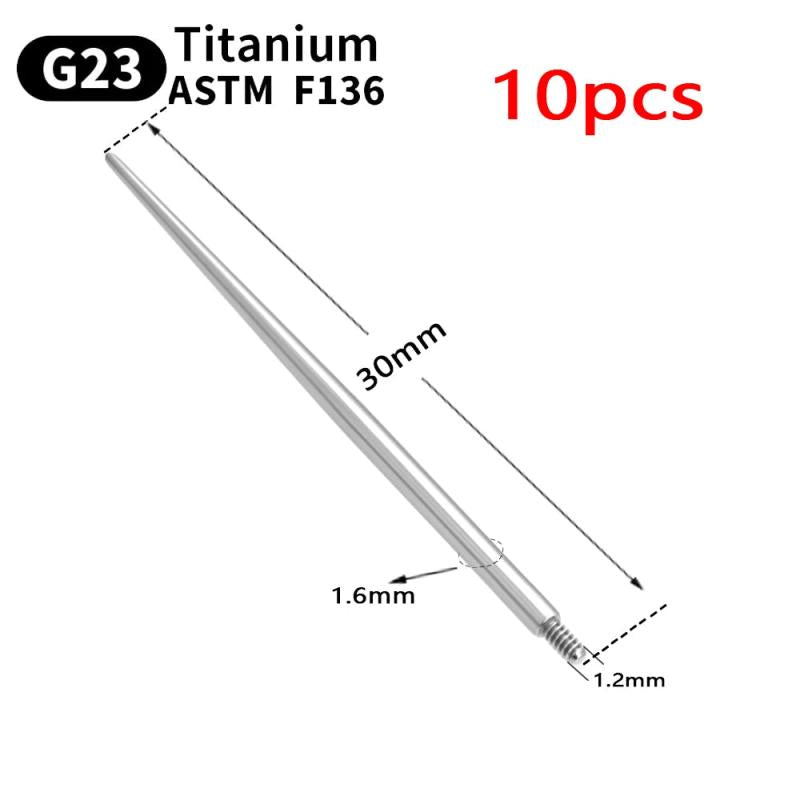 10pcs G23 Titanium Body Piercing Tool Jewelry Puncture Needle
