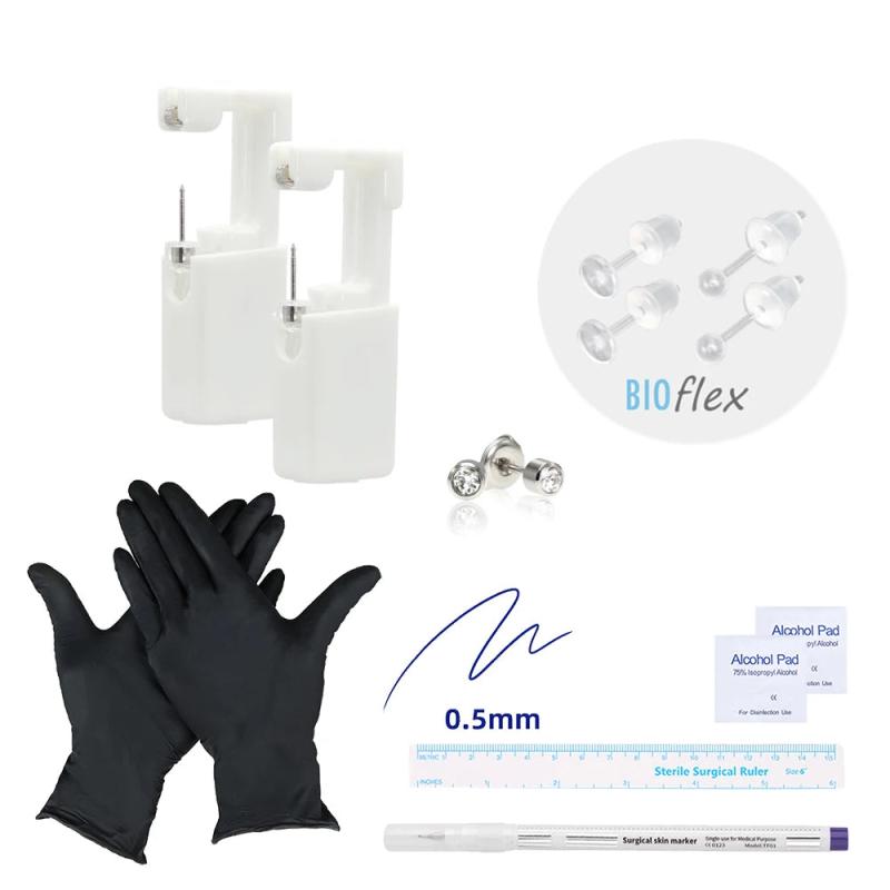 Disposable Ear Piercing Gun Kit with Earring Set