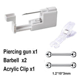 Stainless Steel Ear Piercing Gun Set with Disposable Eyebrow Nail Lip Piercing