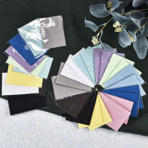50Pcs/Set Silver Polishing Cloth Soft Clean Wiping Cloth for Jewelry