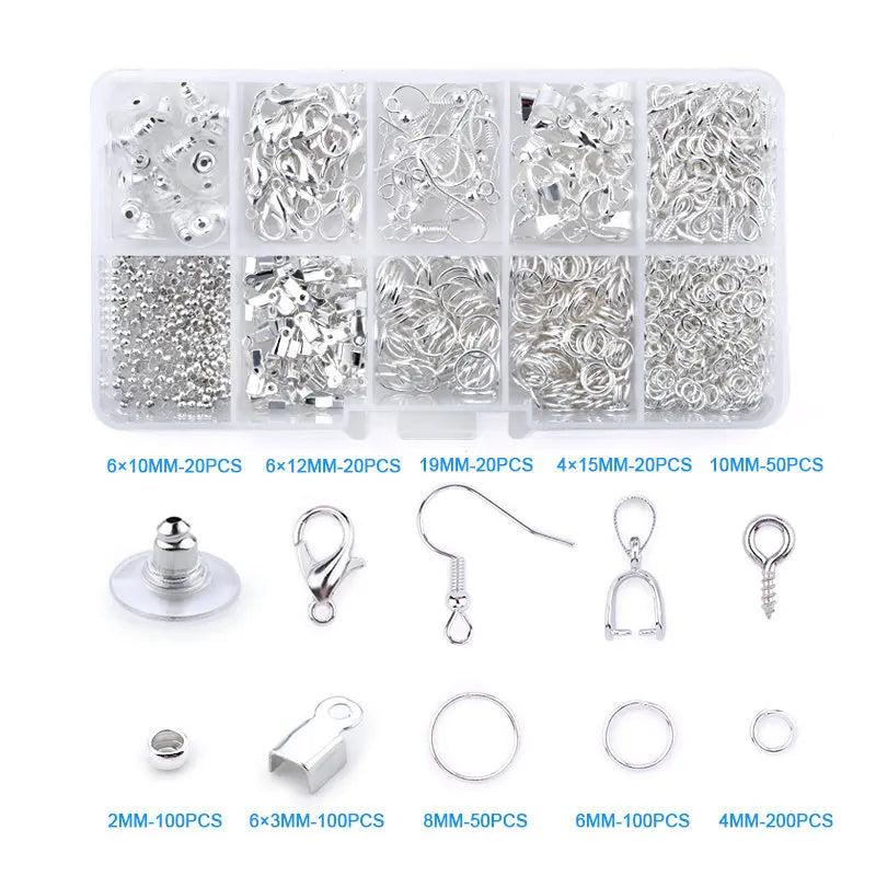 Jewelry Findings Tools Set Earring Hooks Lobster Clasp Open Jump Ring