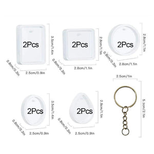 20Pcs DIY Keychain Pendant Silicone Mold Kit for Resin Jewelry Making