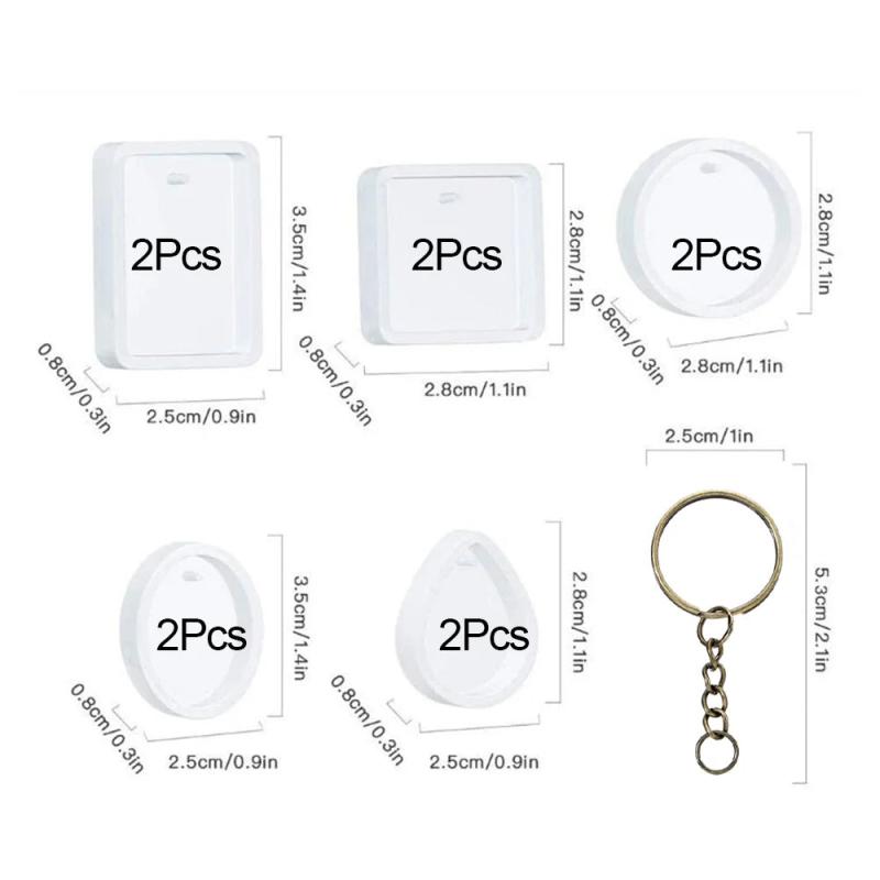 20Pcs DIY Keychain Pendant Silicone Mold Kit for Resin Jewelry Making