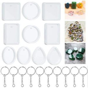 20Pcs DIY Keychain Pendant Silicone Mold Kit for Resin Jewelry Making