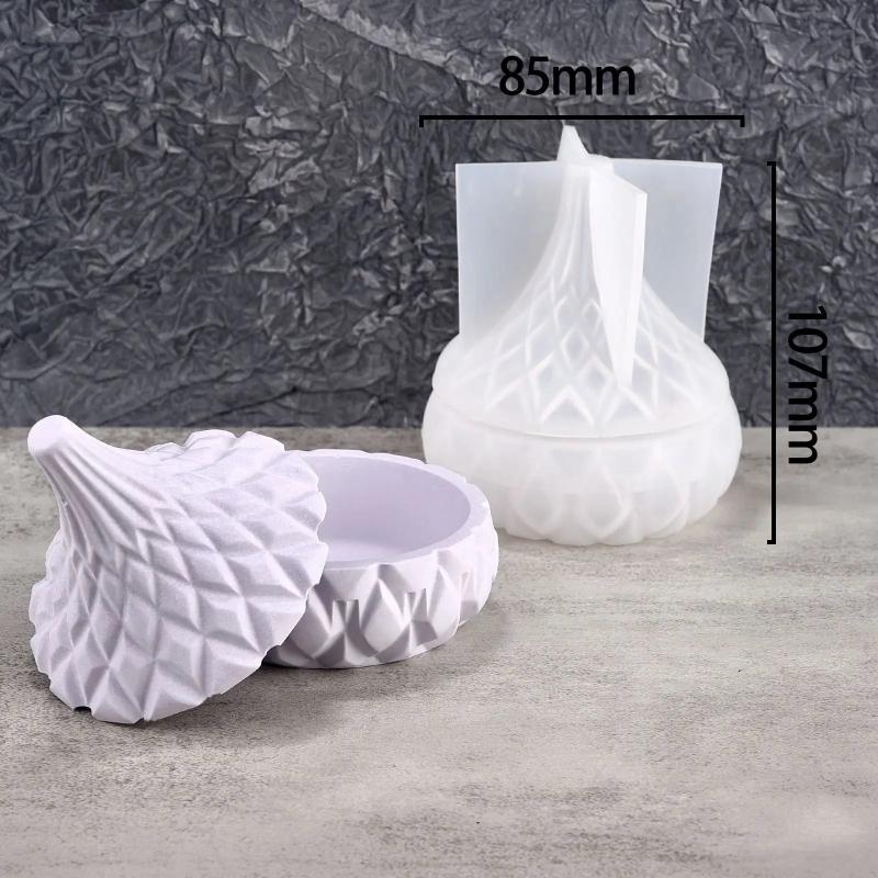 DIY Gypsum Candle Cup Mold Resin Concrete Storage Box Silicone Mould