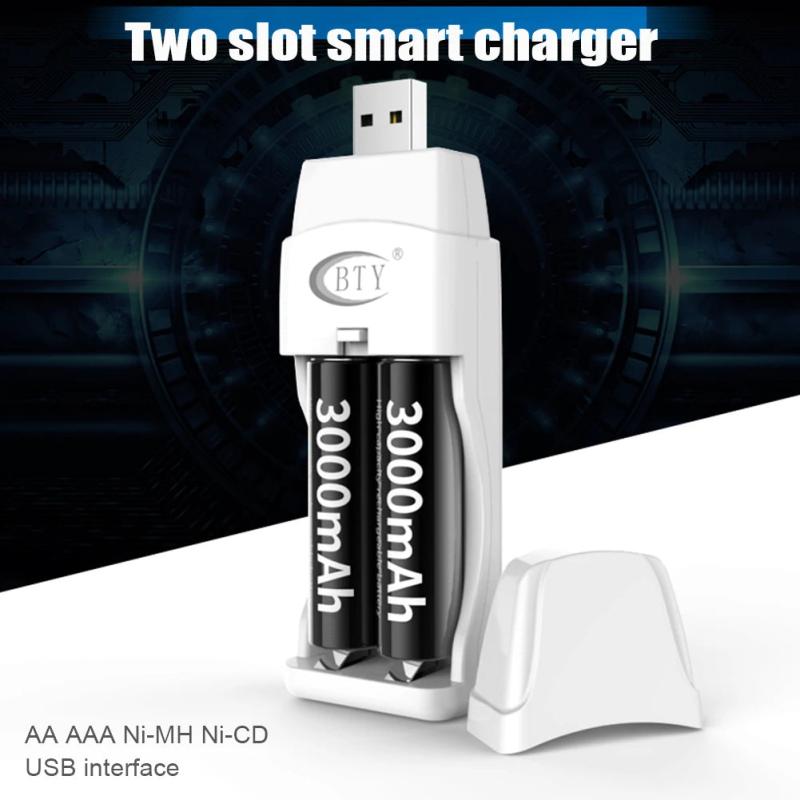 2 Slot USB Charger For AA / AAA Batteries 1.2V