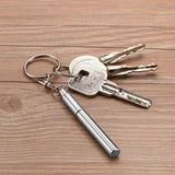 Mini Metal Pen Keychain Multifunctional Key Ring Telescopic Pen Tool