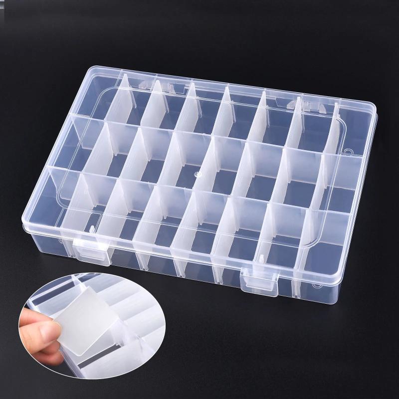 Plastic Jewelry Box Adjustable Craft Organizer Storage