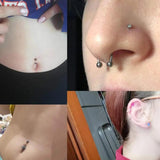 38 Pcs Body Piercing Kit with Needles & Jewelry for Ear Lip Belly Tongue