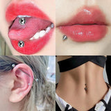 38 Pcs Body Piercing Kit with Needles & Jewelry for Ear Lip Belly Tongue