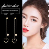 Needle Tassel Earrings Women Vintage Style Sweet Heart Shaped Earrings