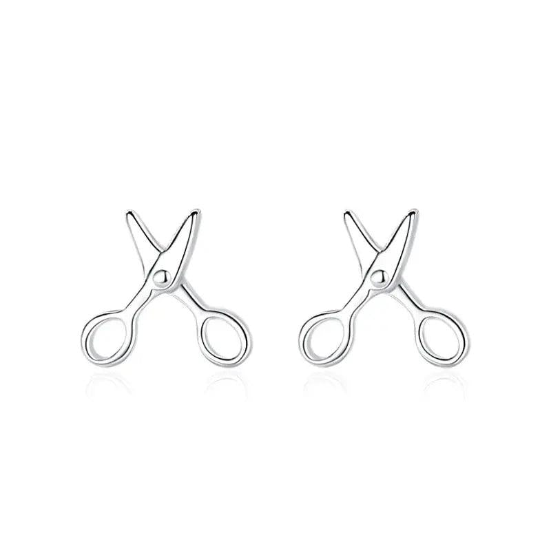 Geometric Scissors Earrings Small Compact Student Personalized Ear Jewelry