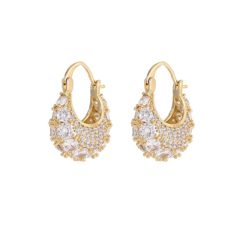 Classic High Zircon Basket Earrings for Women