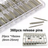 360PCS Watch Repair Tool Kit for Band Pin Spring Bar Release Pins 8-25mm