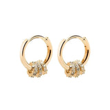 Retro Zirconia Round Ring Earrings