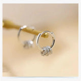 Retro Zirconia Round Ring Earrings